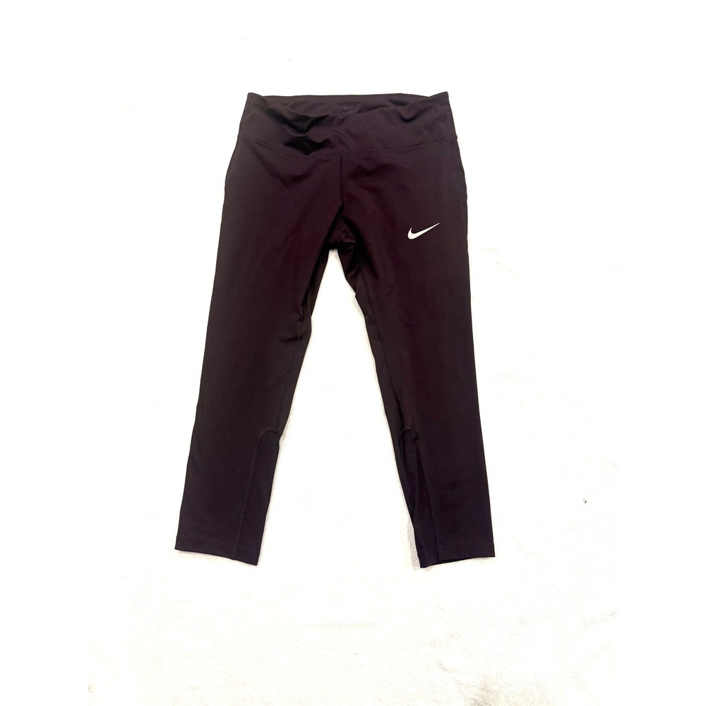 Nike Dri-FIT Womens Running Leggings Plum Purple Crop Tights 938602-670 Size M